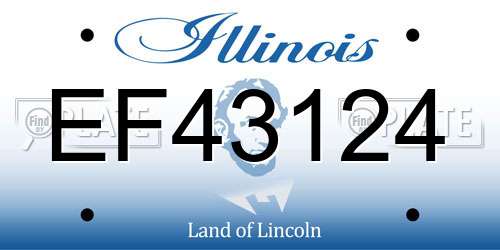 EF43124 Illinois License Plate