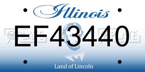 EF43440 Illinois License Plate