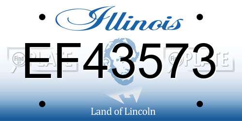 EF43573 Illinois License Plate