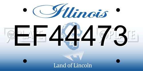 EF44473 Illinois License Plate