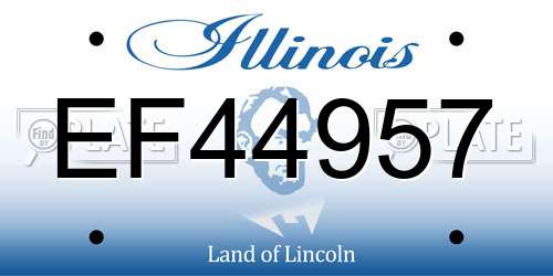 EF44957 Illinois License Plate