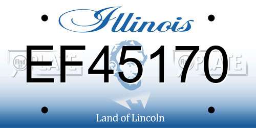 EF45170 Illinois License Plate