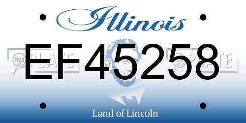 EF45258 Illinois License Plate