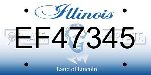 EF47345 Illinois License Plate