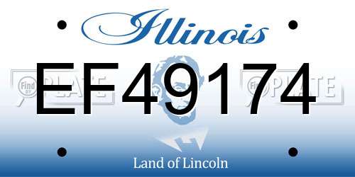 EF49174 Illinois License Plate