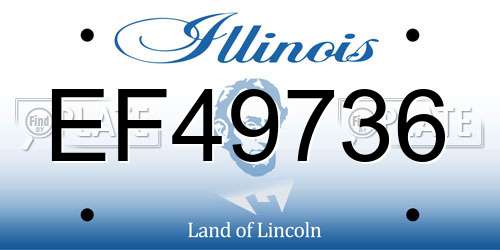 EF49736 Illinois License Plate