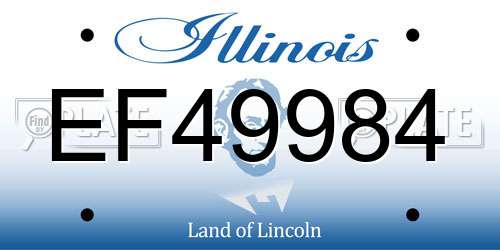 EF49984 Illinois License Plate