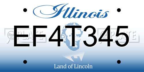 EF4T345 Illinois License Plate