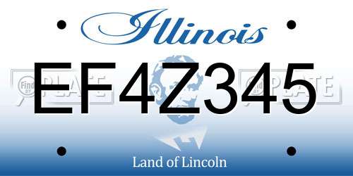 EF4Z345 Illinois License Plate