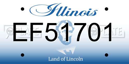 EF51701 Illinois License Plate