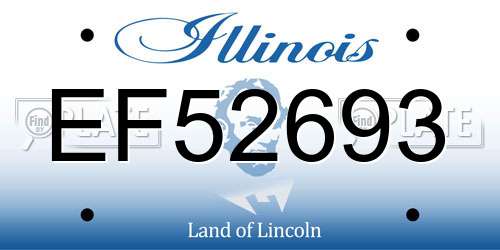 EF52693 Illinois License Plate
