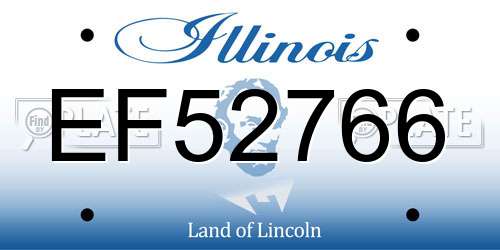 EF52766 Illinois License Plate