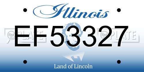 EF53327 Illinois License Plate