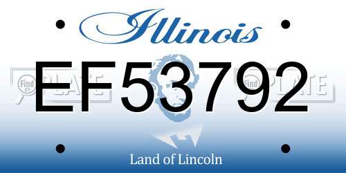 EF53792 Illinois License Plate