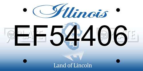 EF54406 Illinois License Plate