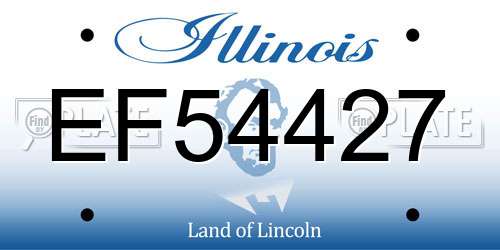 EF54427 Illinois License Plate