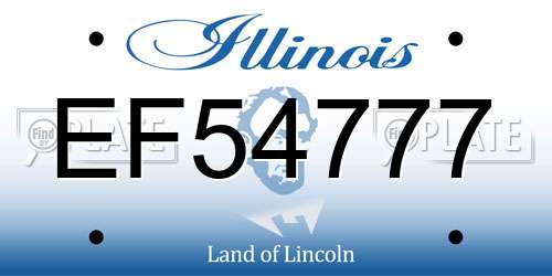 EF54777 Illinois License Plate