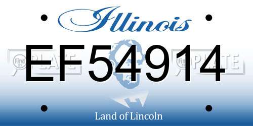 EF54914 Illinois License Plate