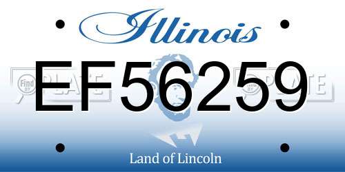 EF56259 Illinois License Plate