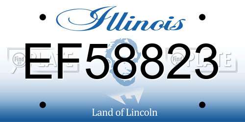 EF58823 Illinois License Plate