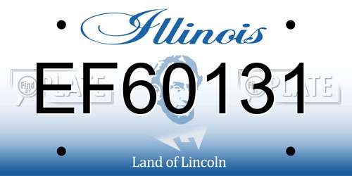 EF60131 Illinois License Plate