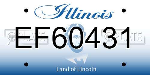 EF60431 Illinois License Plate