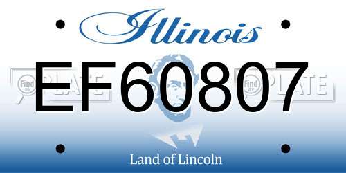 EF60807 Illinois License Plate