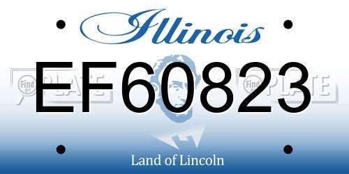 EF60823 Illinois License Plate