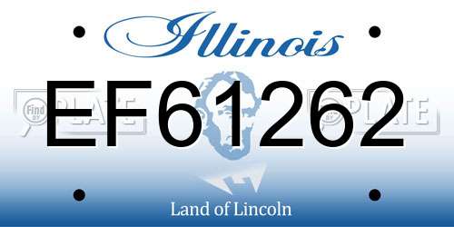 EF61262 Illinois License Plate
