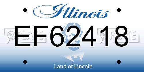 EF62418 Illinois License Plate