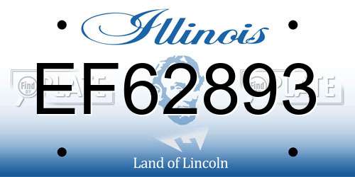 EF62893 Illinois License Plate