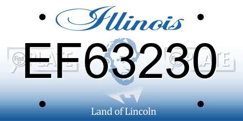 EF63230 Illinois License Plate