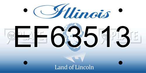 EF63513 Illinois License Plate