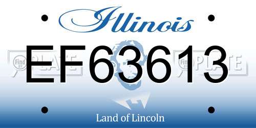 EF63613 Illinois License Plate