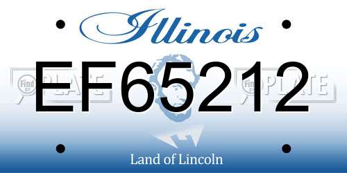 EF65212 Illinois License Plate