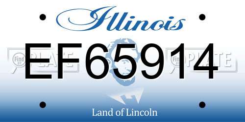 EF65914 Illinois License Plate