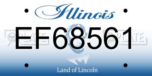 EF68561 Illinois License Plate