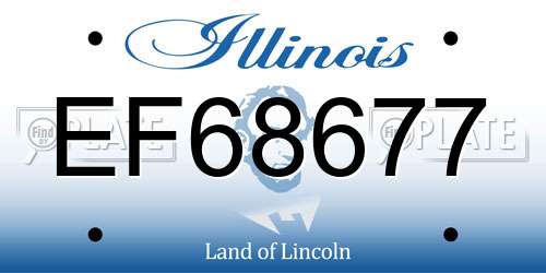 EF68677 Illinois License Plate