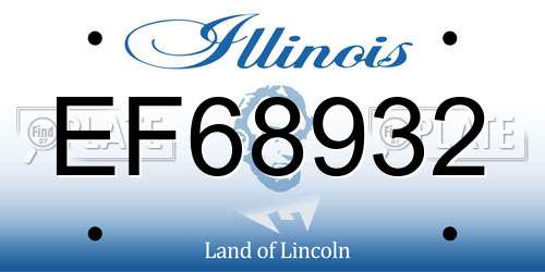 EF68932 Illinois License Plate