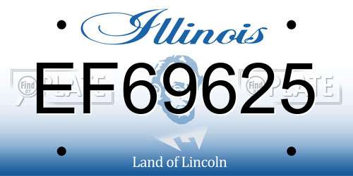 EF69625 Illinois License Plate