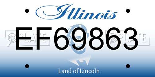EF69863 Illinois License Plate