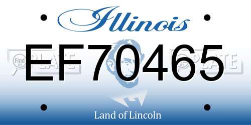 EF70465 Illinois License Plate