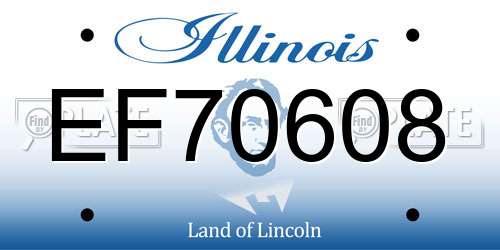 EF70608 Illinois License Plate