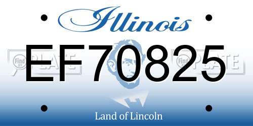EF70825 Illinois License Plate