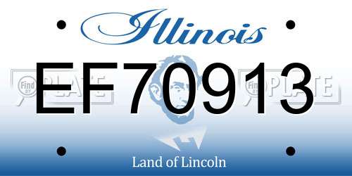 EF70913 Illinois License Plate