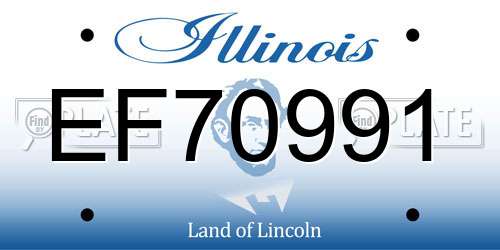 EF70991 Illinois License Plate