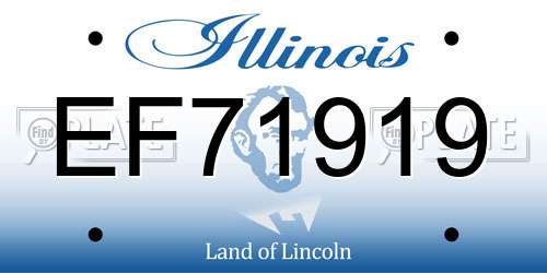 EF71919 Illinois License Plate