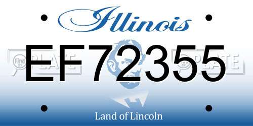 EF72355 Illinois License Plate