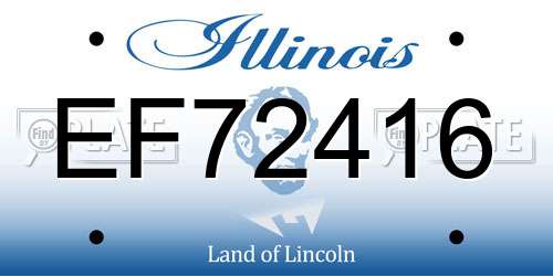 EF72416 Illinois License Plate