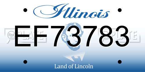 EF73783 Illinois License Plate